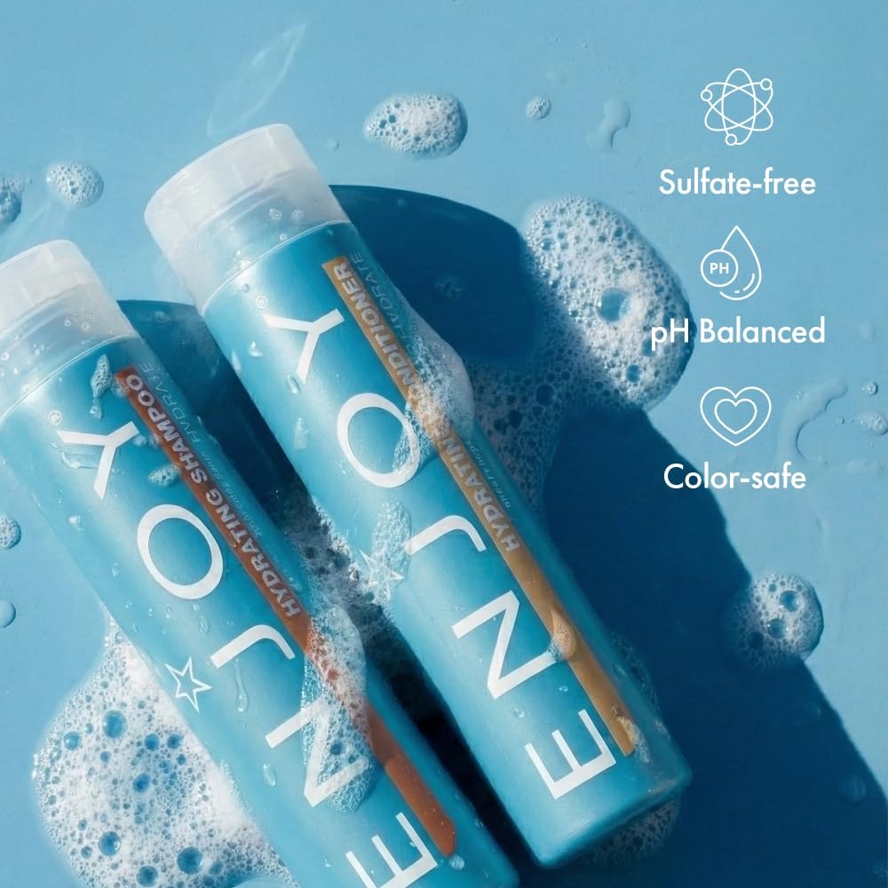 Enjoy conditioner being applied to wet hair for detangling and frizz control benefit
