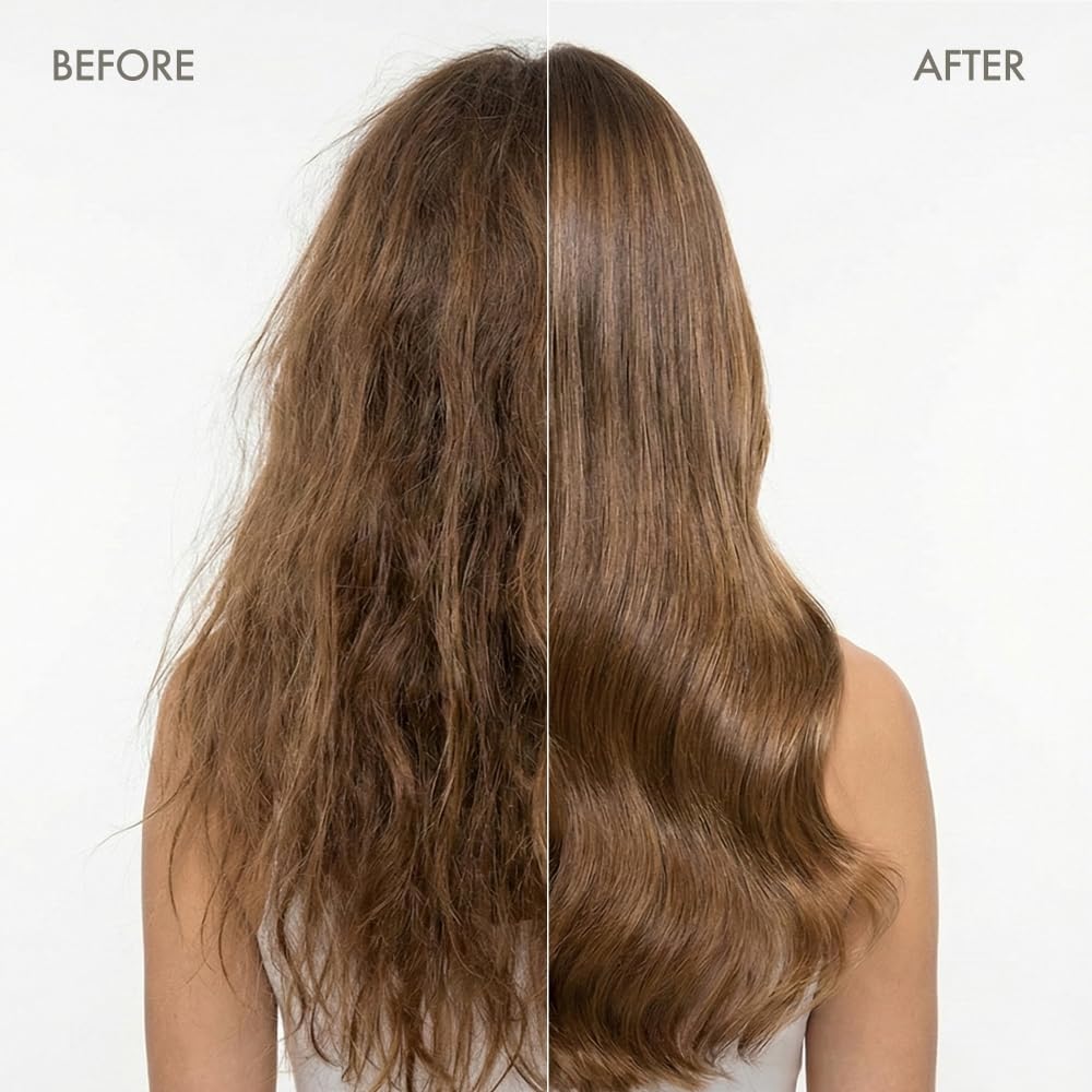 Enjoy conditioner held in hand showing 10 fl oz scale and travel-friendly benefit