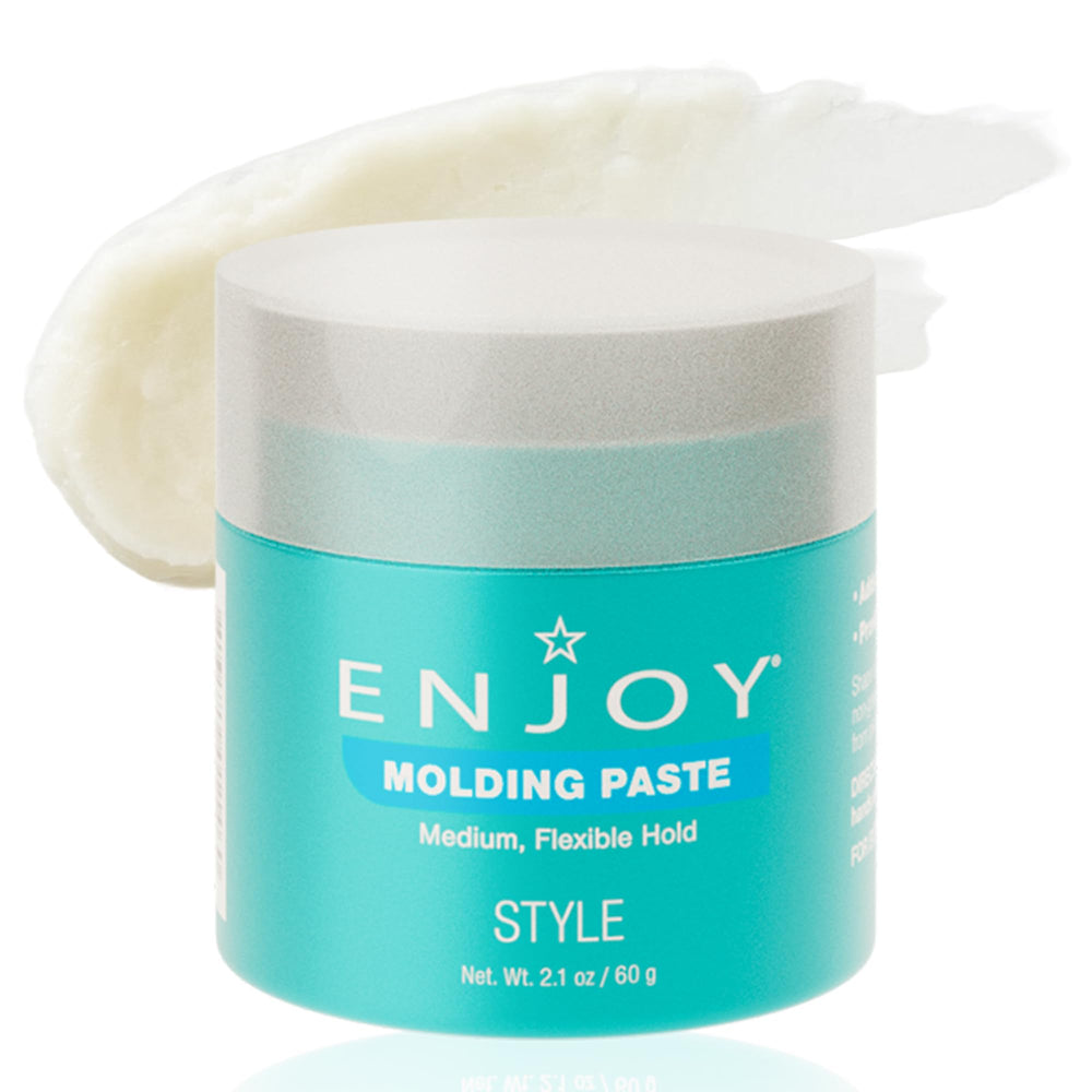 Enjoy molding paste front jar showing compact travel-friendly packaging and clear product identity