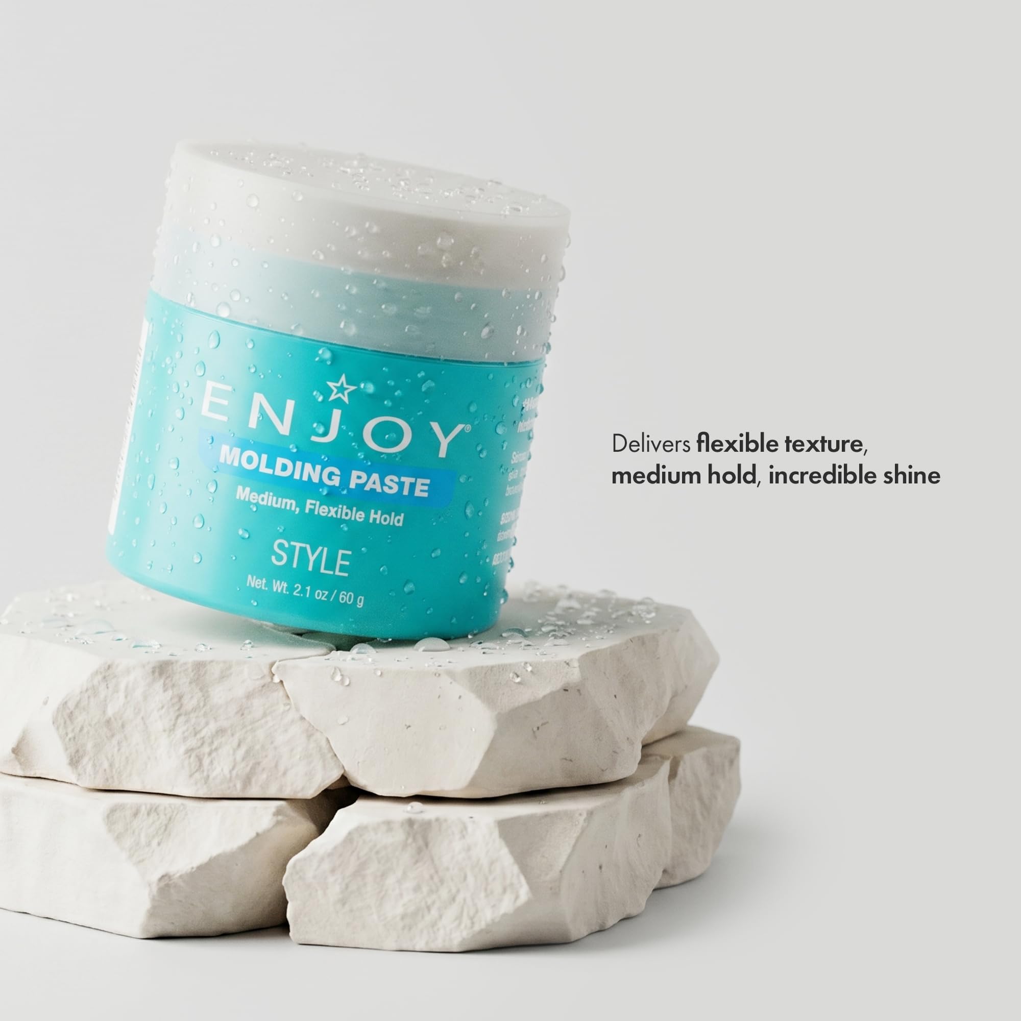 Enjoy molding paste open jar close-up showing creamy texture for easy application and control