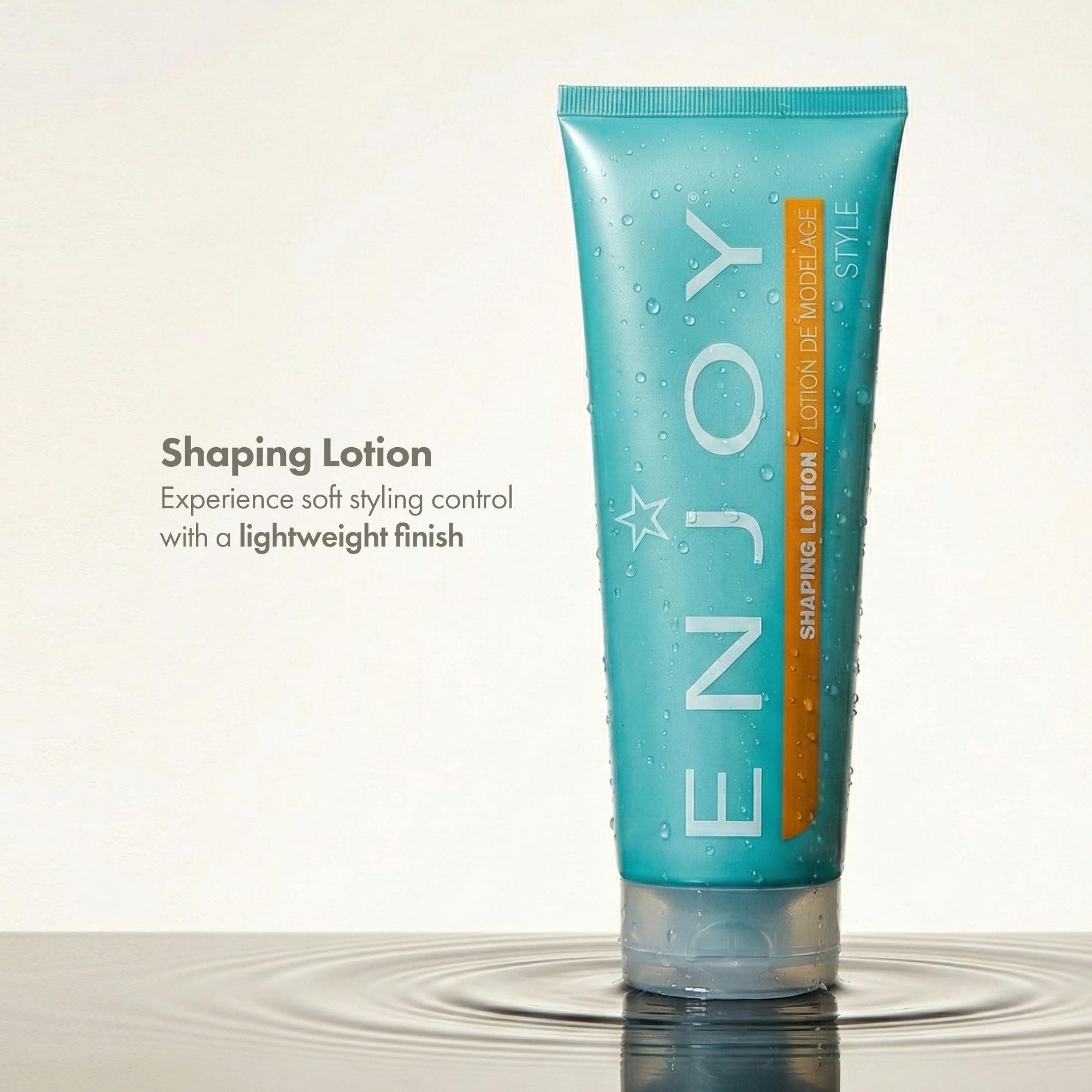 Enjoy label and pump detail highlighting color-safe formula benefit