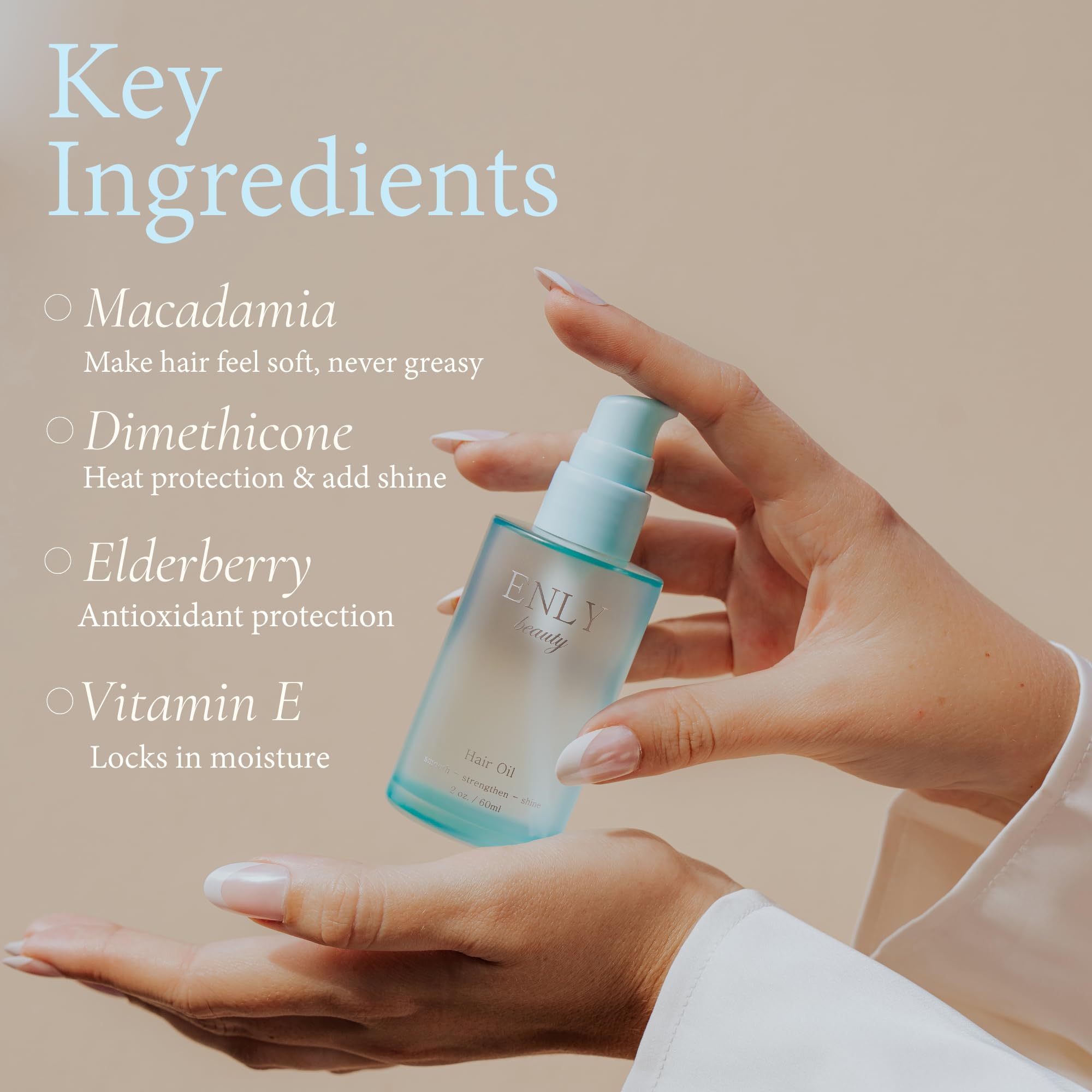 enly beauty size in hand comparison illustrating travel-friendly compact bottle benefit