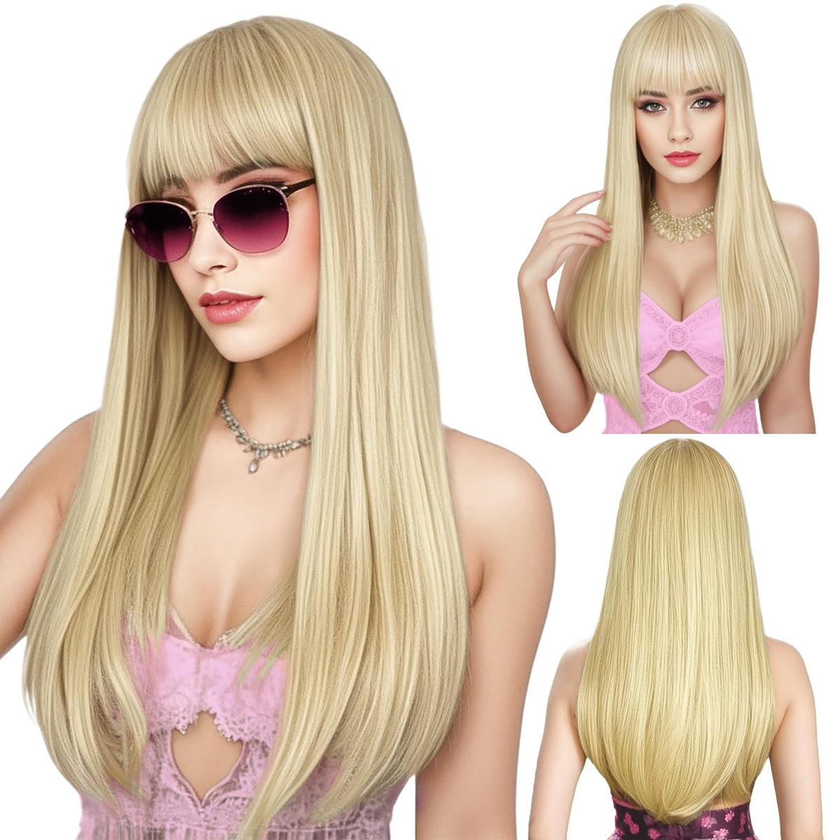 ENTRANCED STYLES front view showing full wig and natural fall benefit