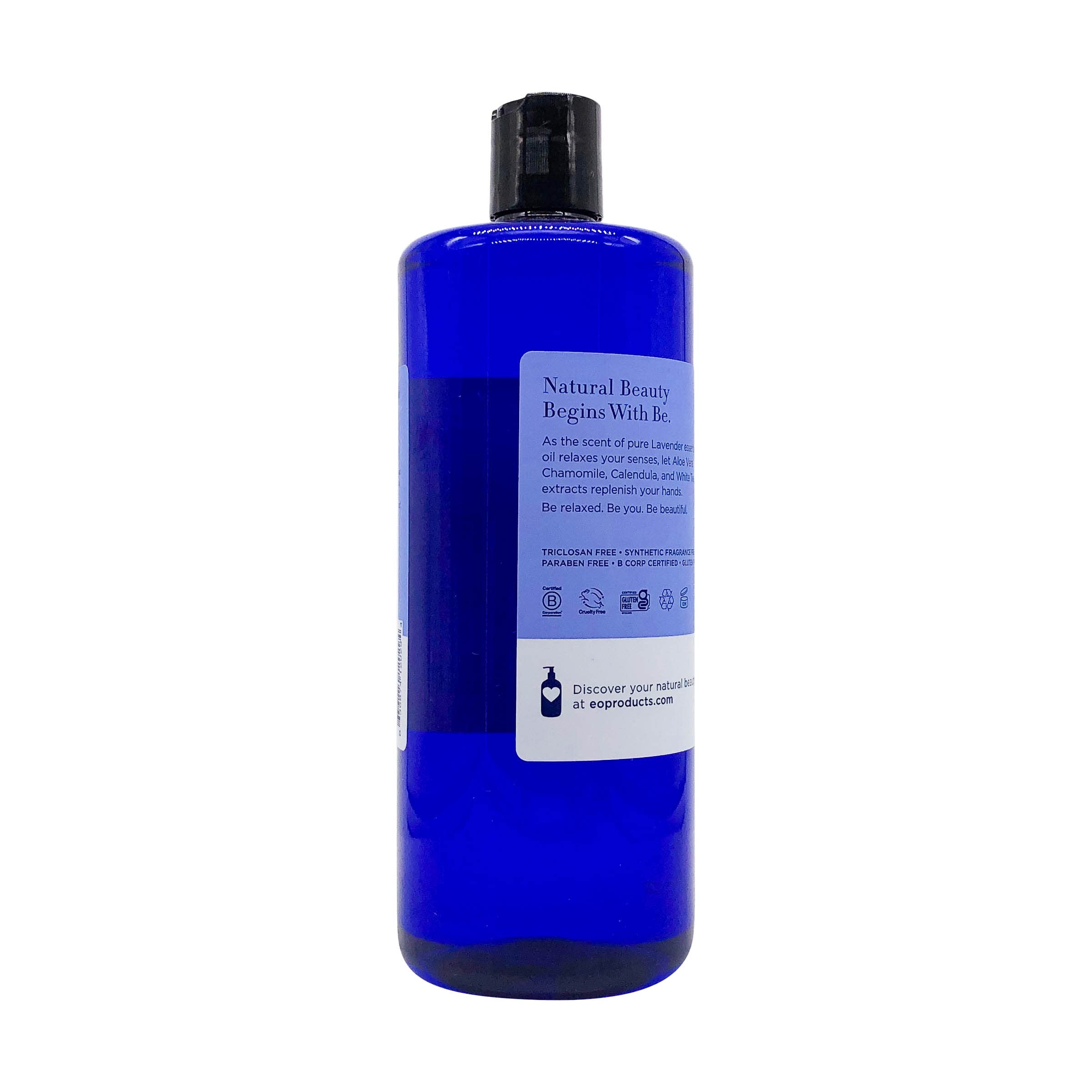 EO bottle beside fresh lavender sprig illustrating natural essential oil aroma