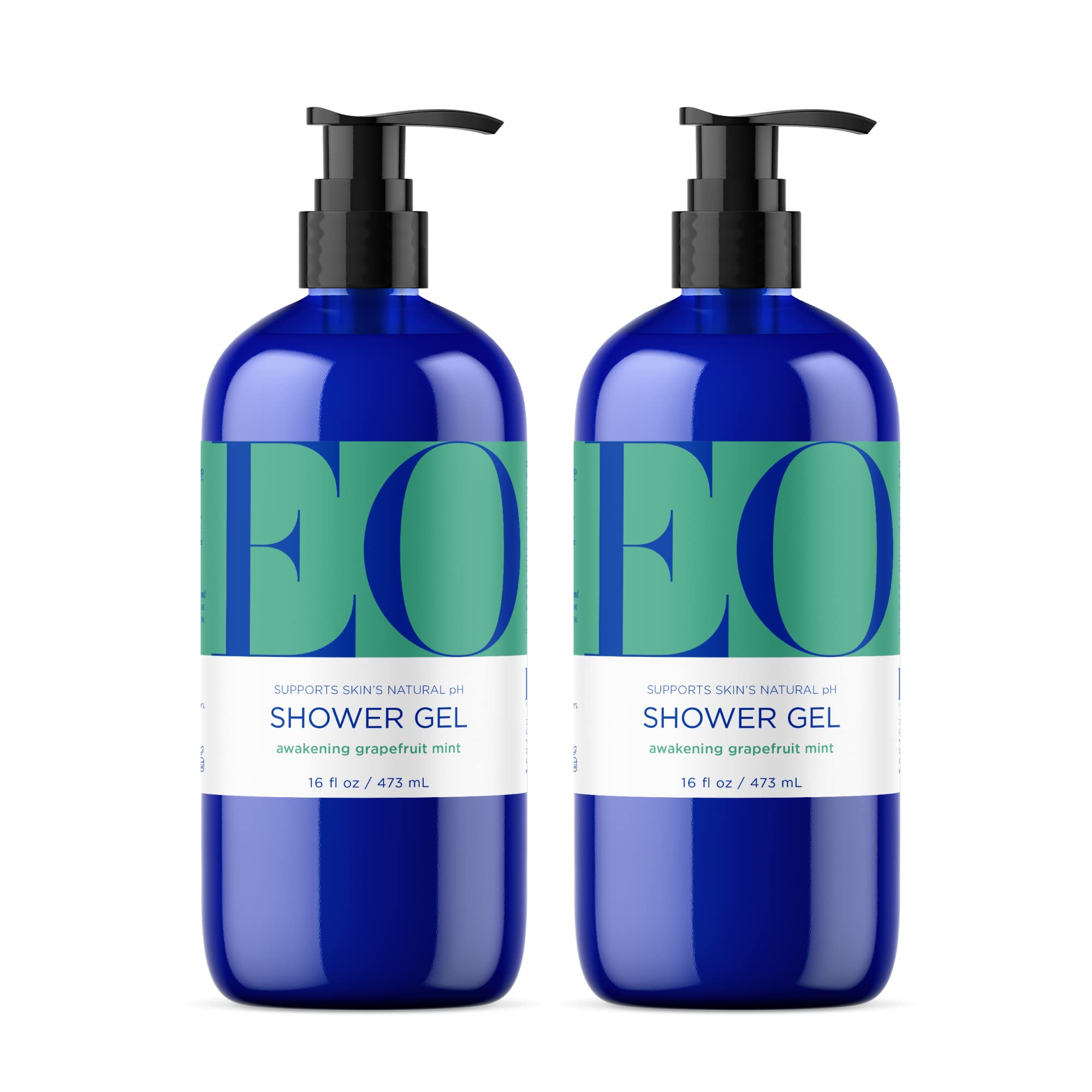 EO grapefruit and mint front packaging showing two 16 oz bottles and refreshed skin benefit