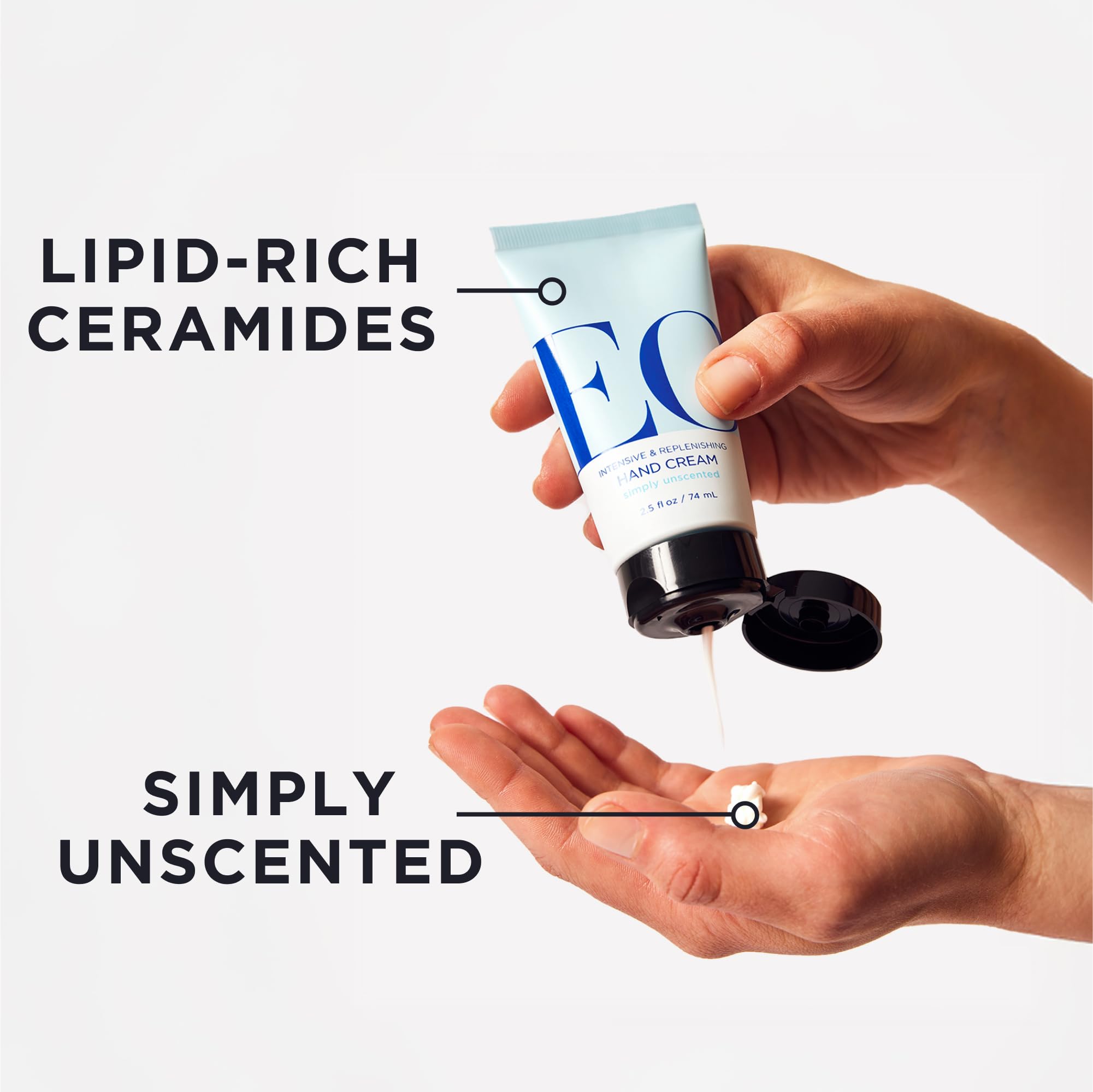 EO open bottle displaying cream dollop highlighting rich moisturizing texture