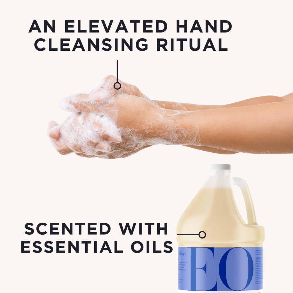 EO foam texture close-up showing gentle lather and moisturizing benefit