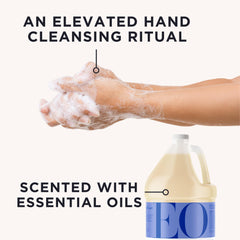 EO foam texture close-up showing gentle lather and moisturizing benefit