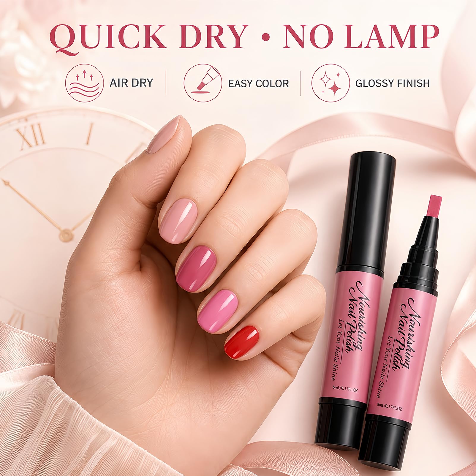 EONFAVE close-up of soft flat applicator tip for precise, curved nail coverage benefit