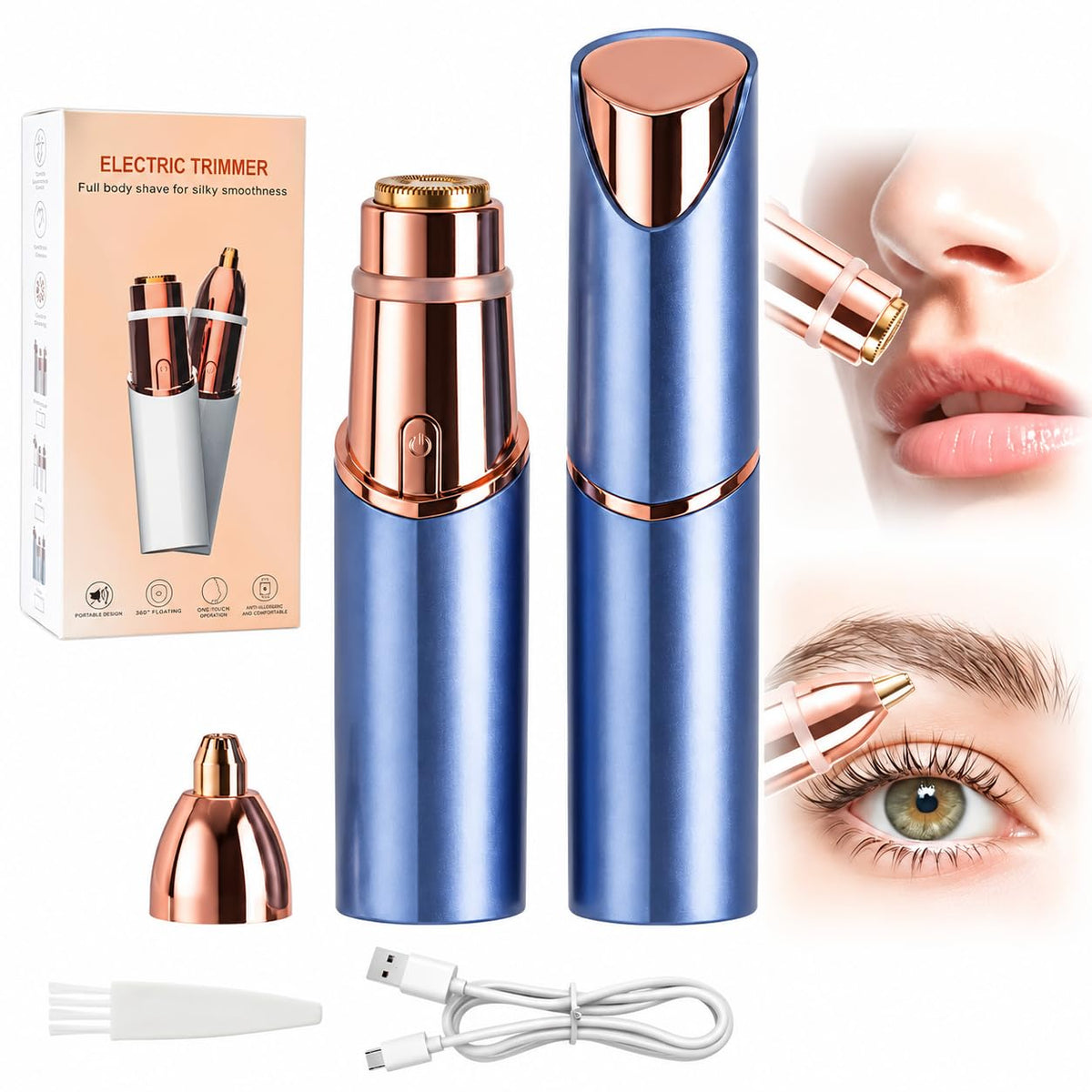 Eosraffa front view showing sleek pen shape and controls, ideal for travel