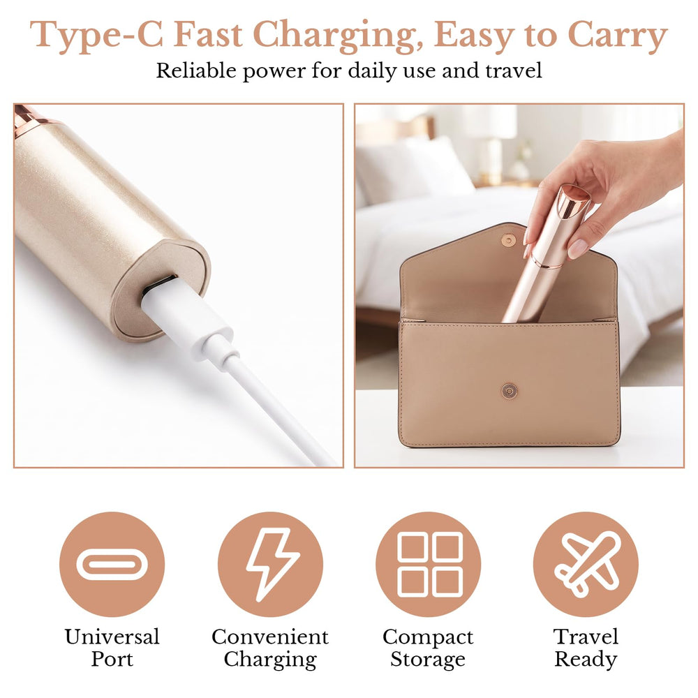 Eosraffa trimmer beside makeup bag ready for quick touch-ups