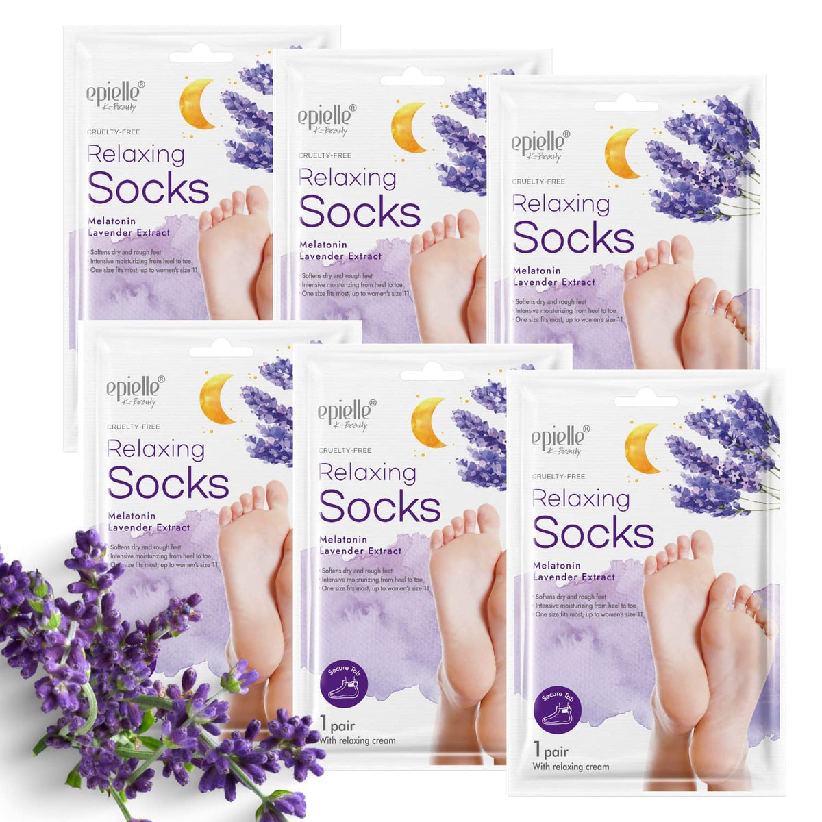 Epielle front packaging showing six pairs and benefits