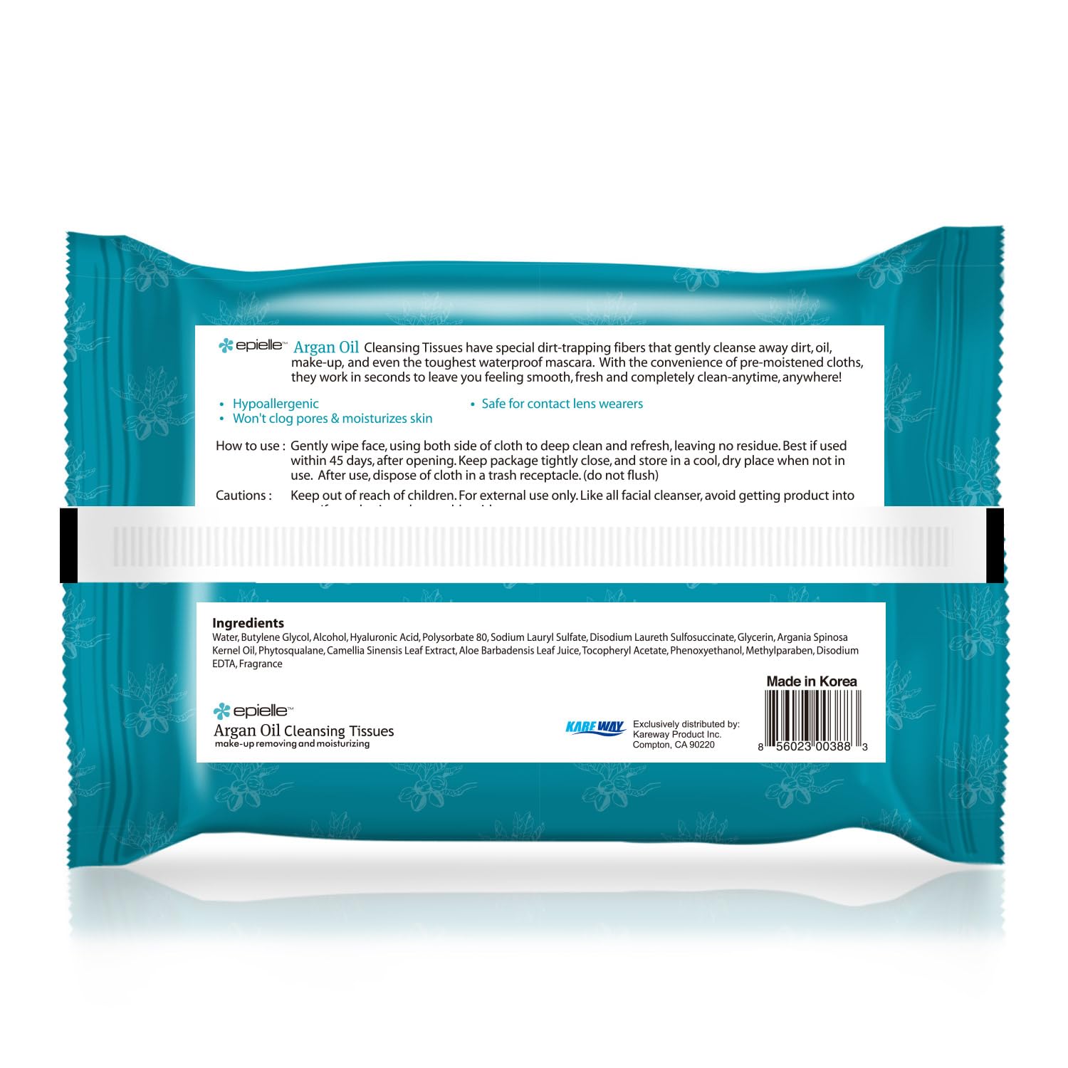 Hand holding Epielle wipe to show scale and easy single-handed use for busy routines