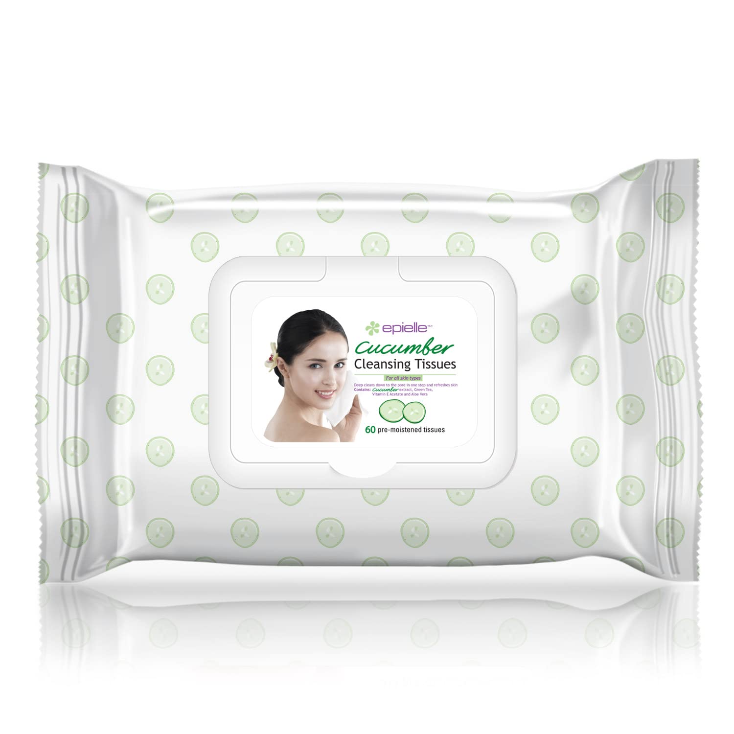Epielle wipe removing waterproof mascara from eyelash line for gentle, effective cleansing