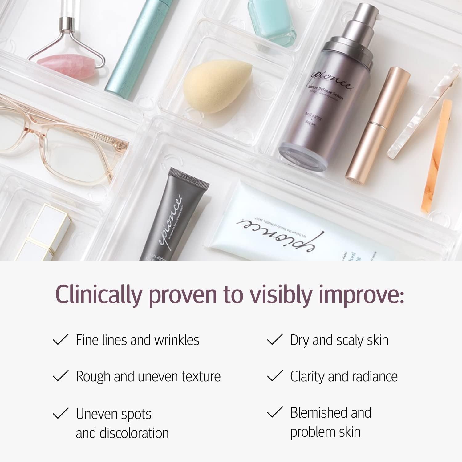 Applying Epionce toner to back showing body acne management and convenience