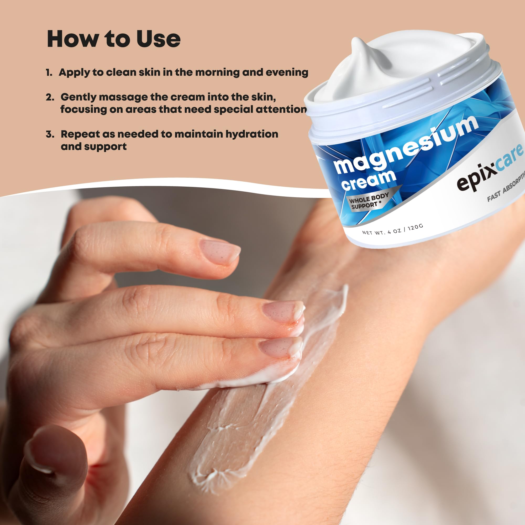Bedroom nightstand scene with EpixCare cream as part of a calming bedtime routine