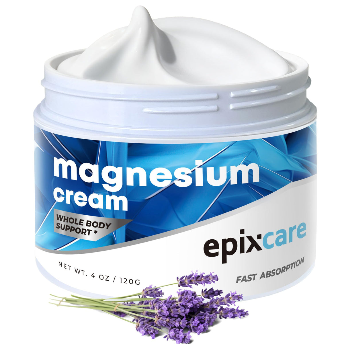 EpixCare jar front view showing label and compact 4 oz size for easy storage