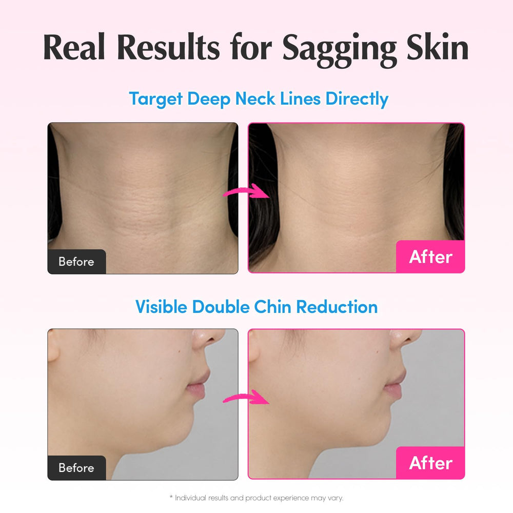EQQUALBERRY neck and décolleté use in lifestyle setting demonstrating smoothing effect