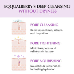 EQQUALBERRY oil texture on hand highlighting smooth glide and makeup removal