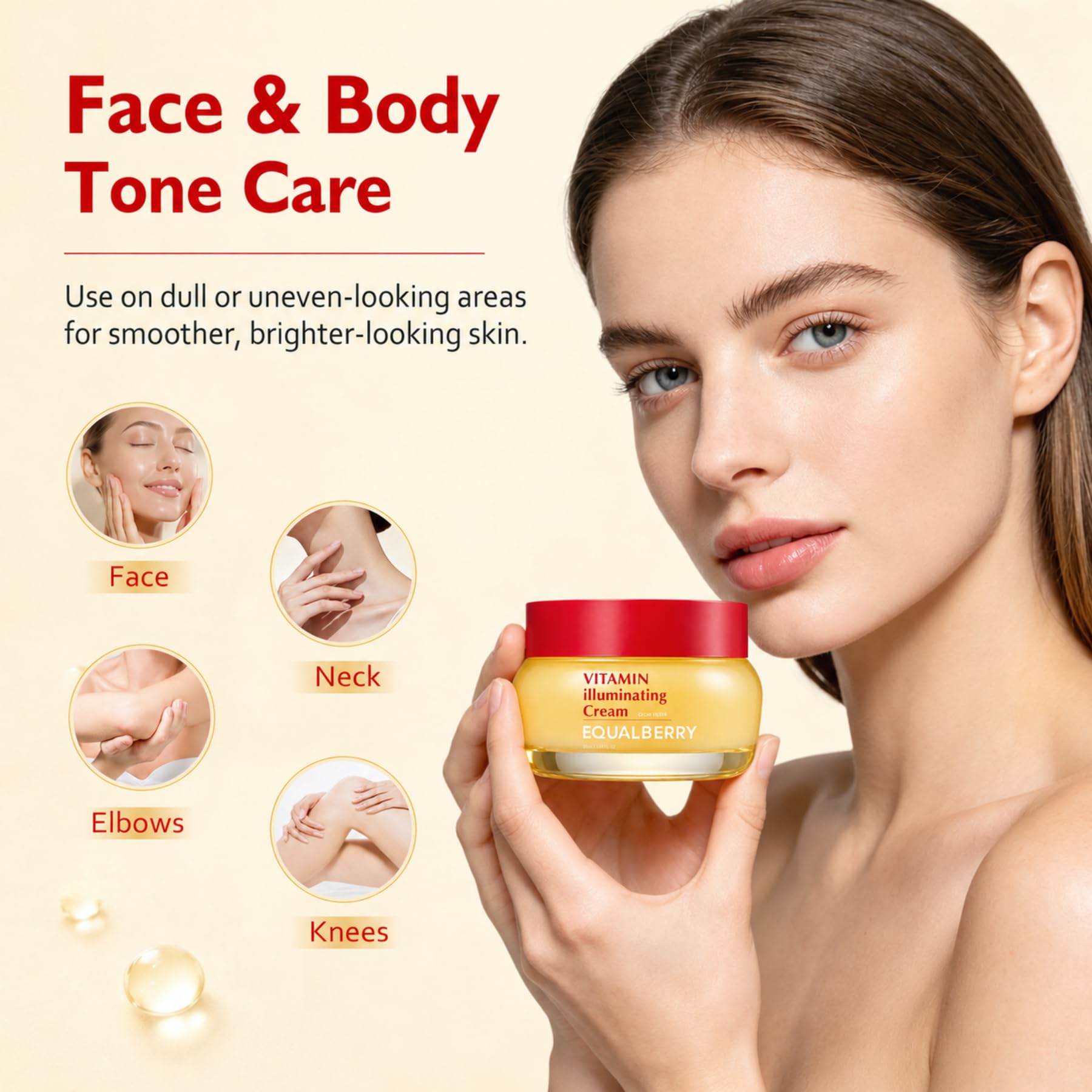 EQUALBERRY cream on hand demonstrating blendability and lightweight hydration for daily use
