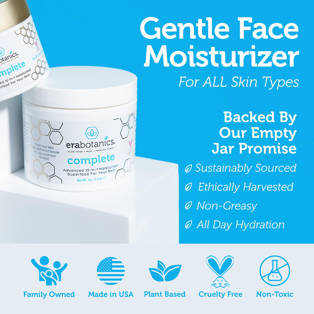 Era Organics jar on bathroom counter in lifestyle scene promoting daily use
