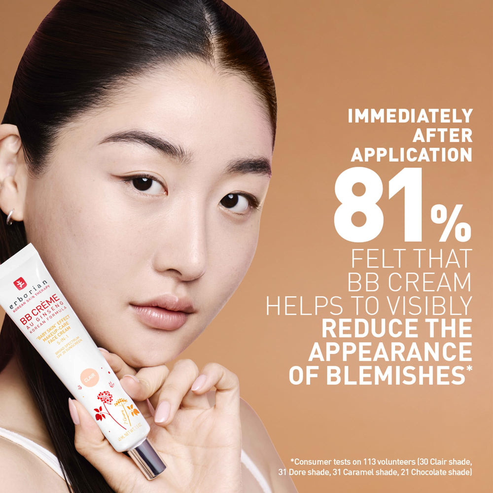 Erborian application with fingers demonstrating easy blending benefit