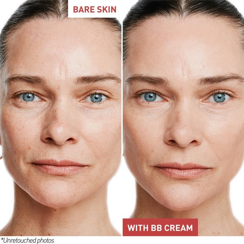 Erborian side-by-side before and after showing pore blurring benefit