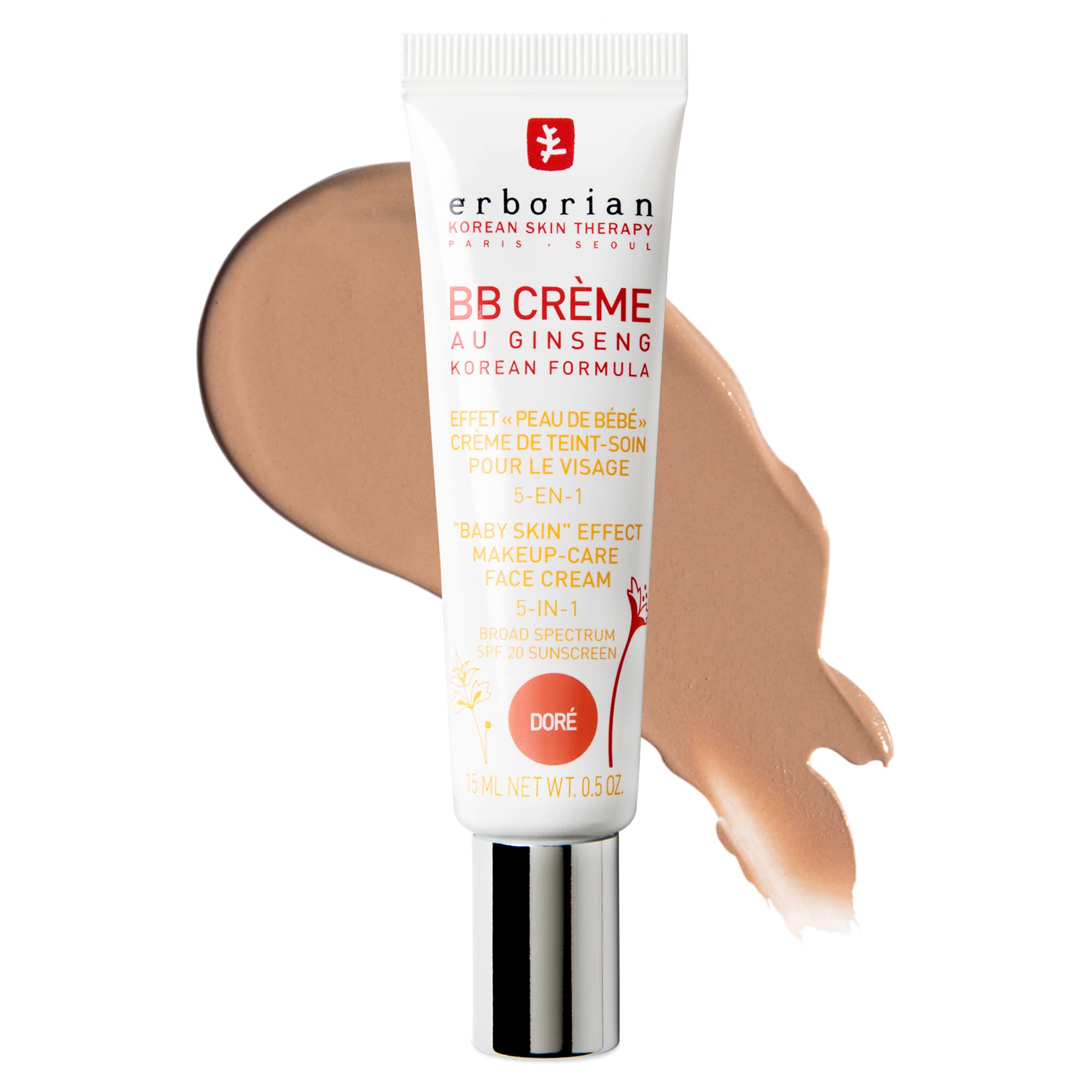 Erborian front tube showing Doré shade and slim travel-friendly design benefit