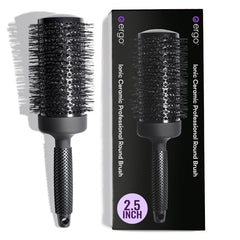 ERGO front view of round brush showing full barrel and handle for salon results