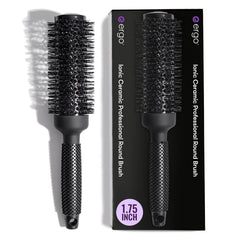 ergo front view round brush showing full shape and salon finish benefit