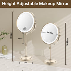 Erlingeryi LED ring detail demonstrating adjustable color temperatures for accurate makeup