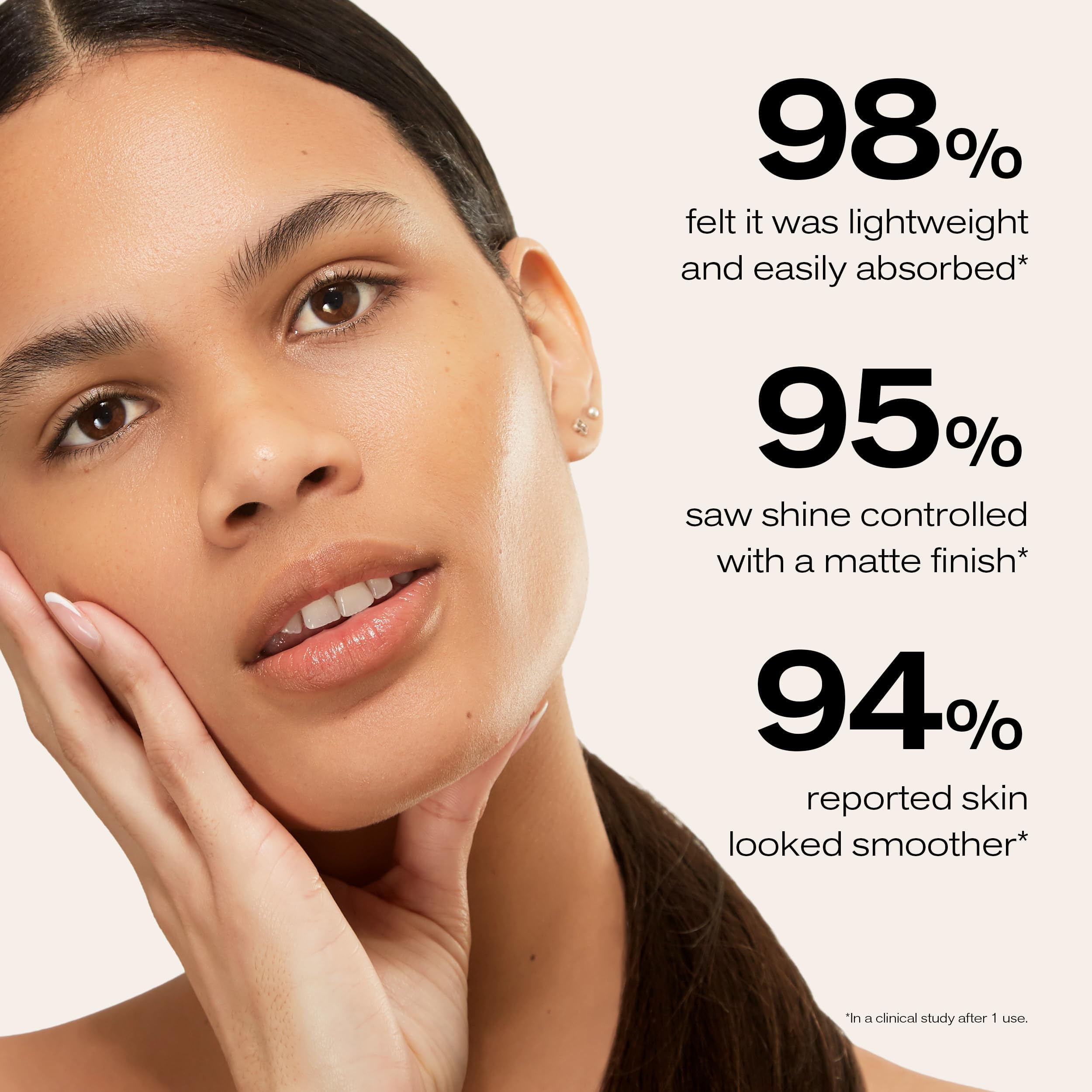 Erno Laszlo applying product to cheek showing matte control benefit and natural finish