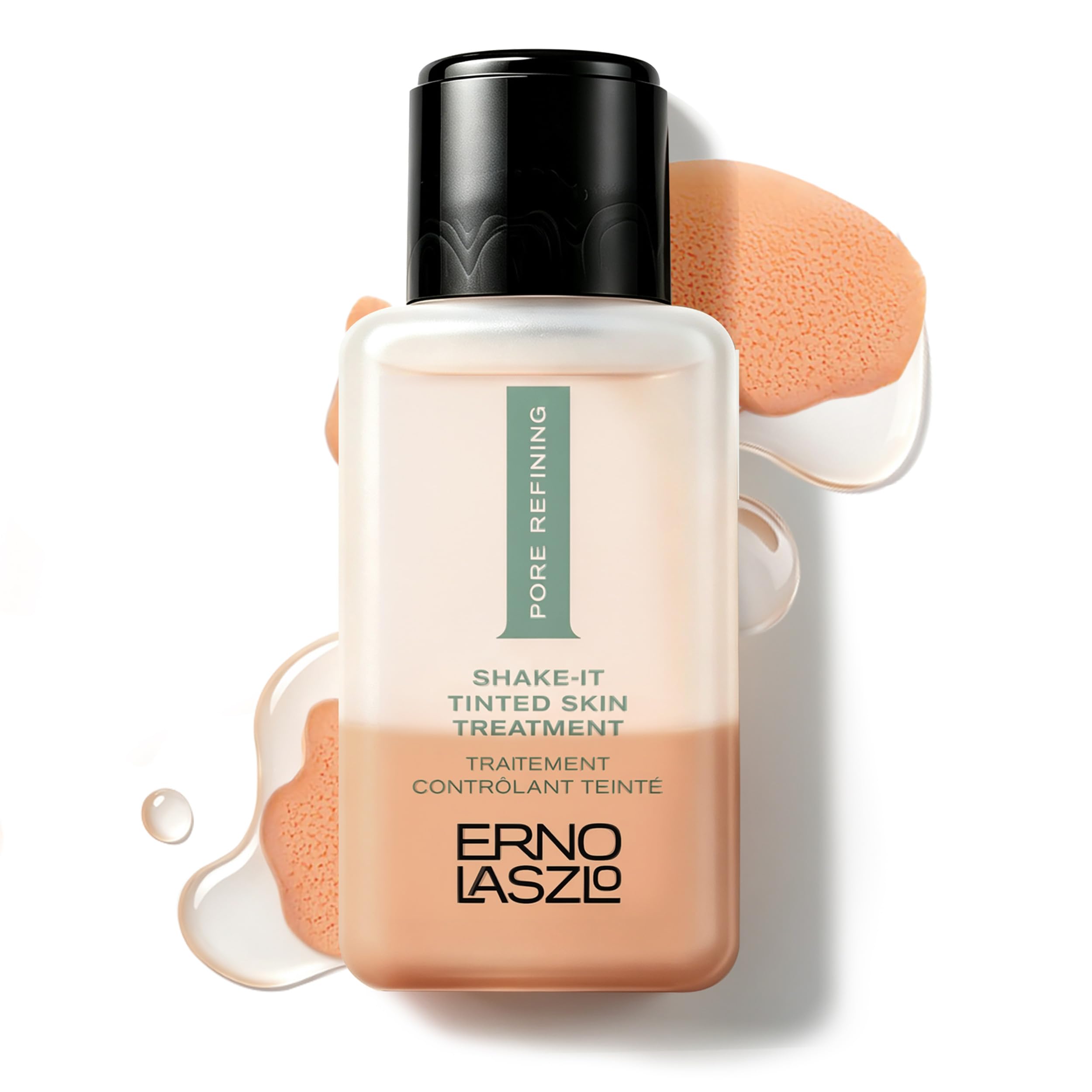 Erno Laszlo front bottle view showing neutral shade and sleek packaging benefit: easy identification