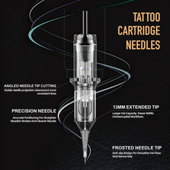 ES ETRSHIELD cartridge attached to tattoo machine in use demonstrating precise control