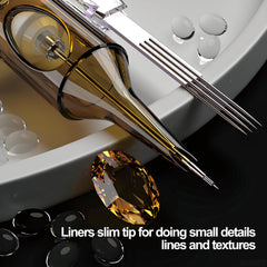 ES ETRSHIELD cartridge in artist hand demonstrating ergonomic handling benefit
