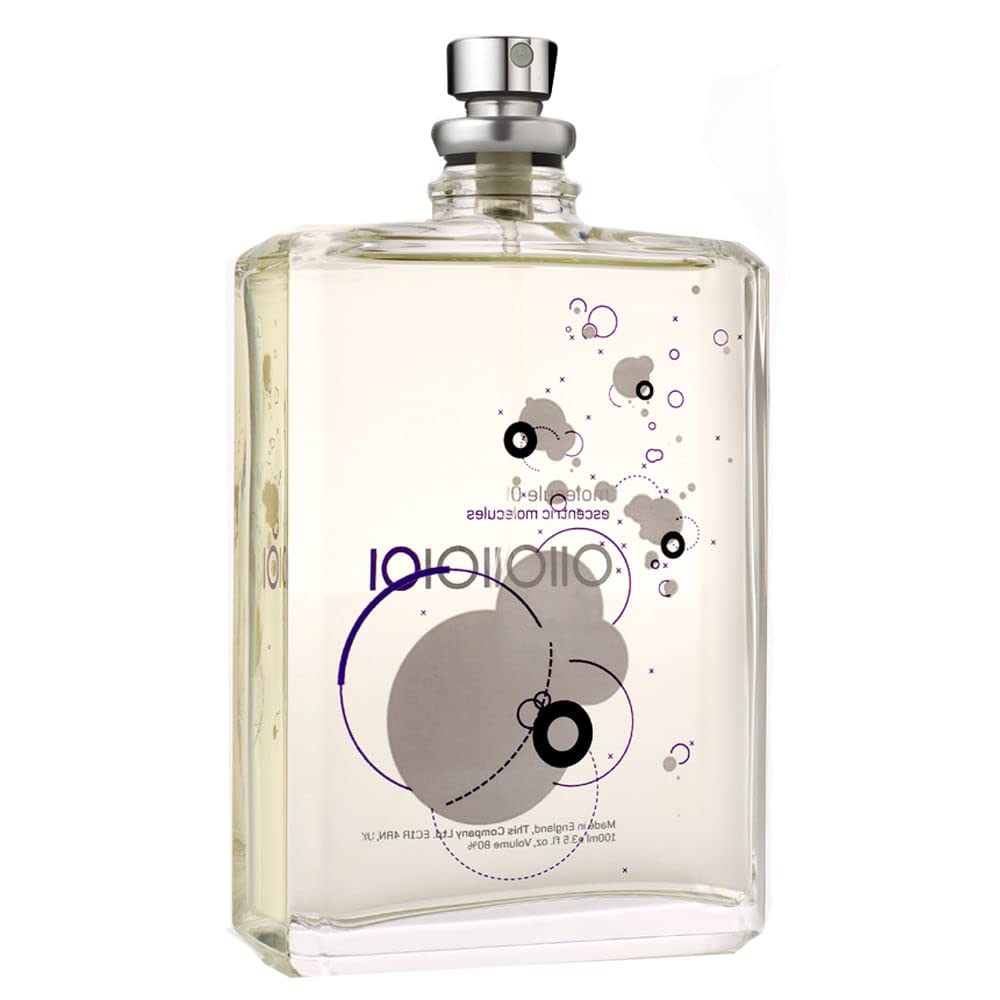 Escentric Molecules Molecule 01 front bottle showing minimalist design and stylish presentation
