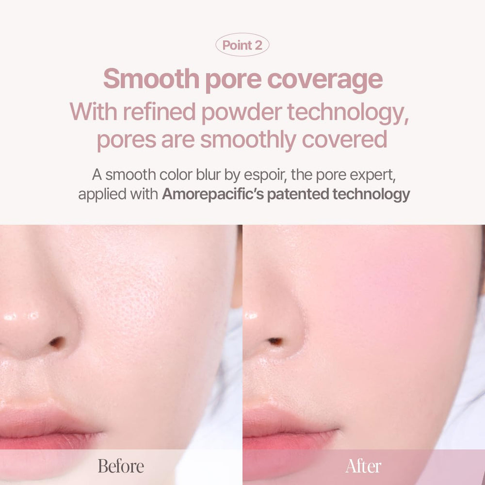 Espoir application with brush showing effortless blending and natural finish