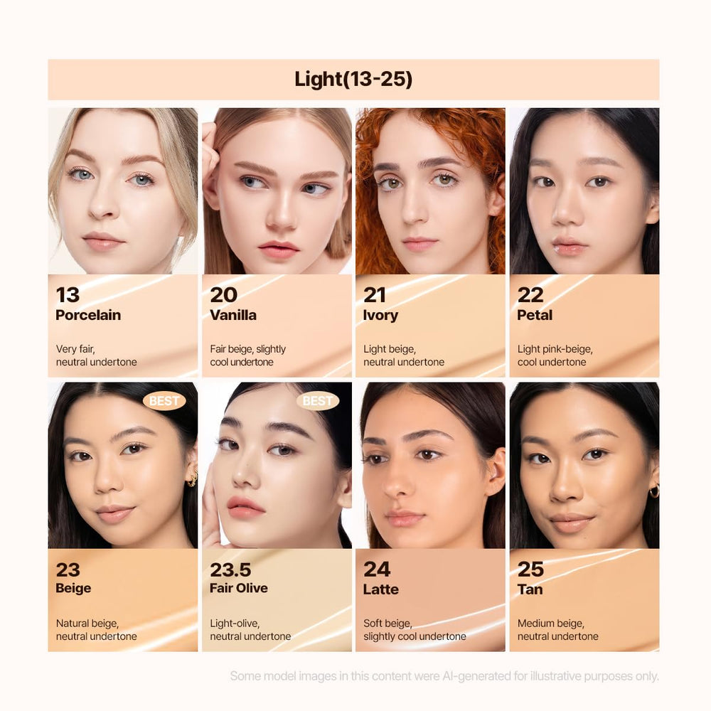 ESPOIR puff applying foundation on hand for fast, controlled coverage