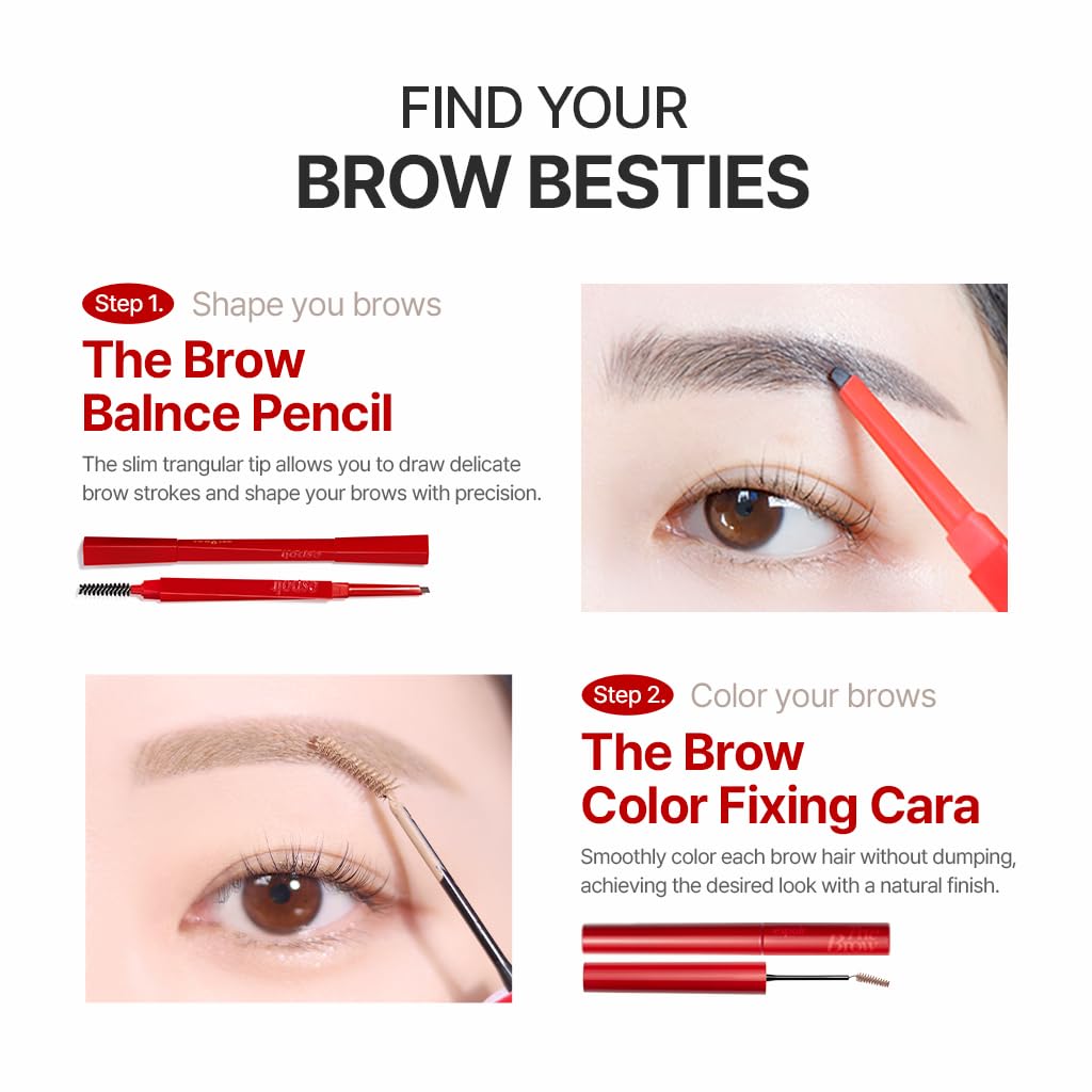 Espoir application demonstration on eyebrow showing thin strokes and even coverage