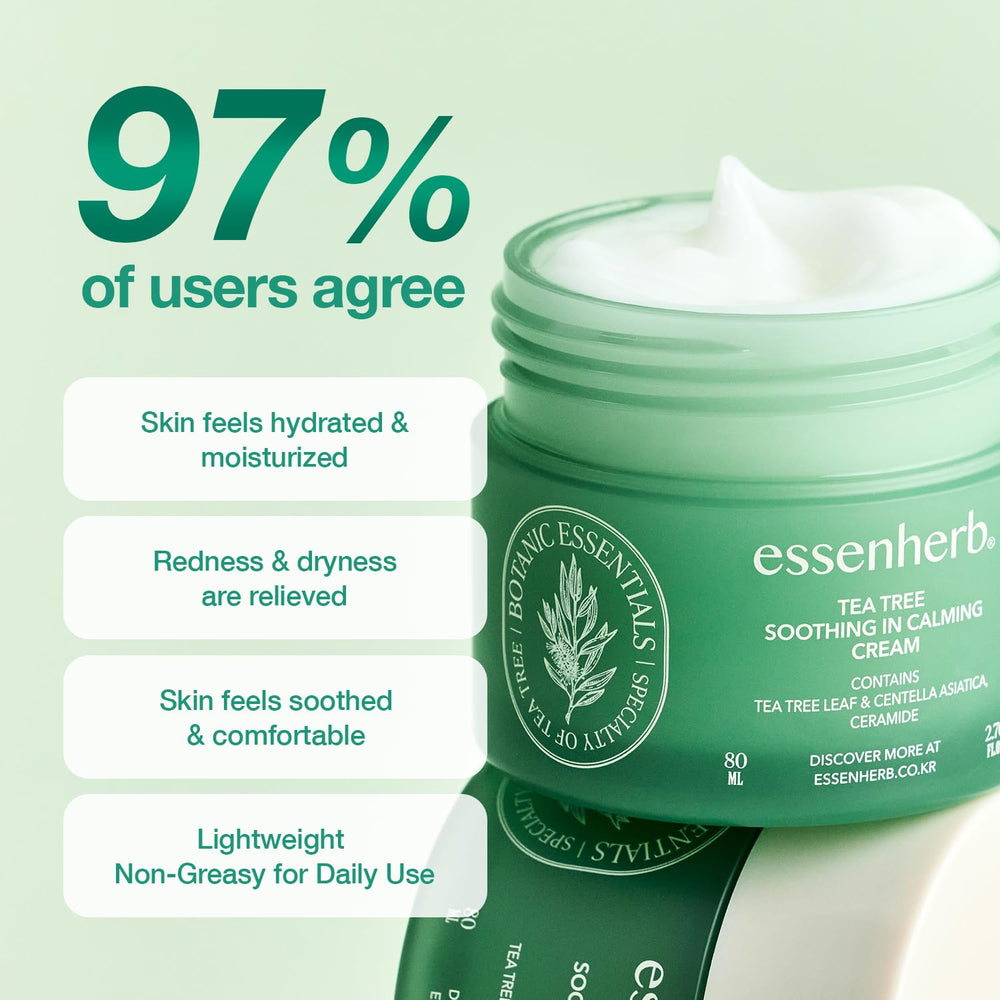 ESSENHERB product label close-up showing active ingredients and gentle formulation