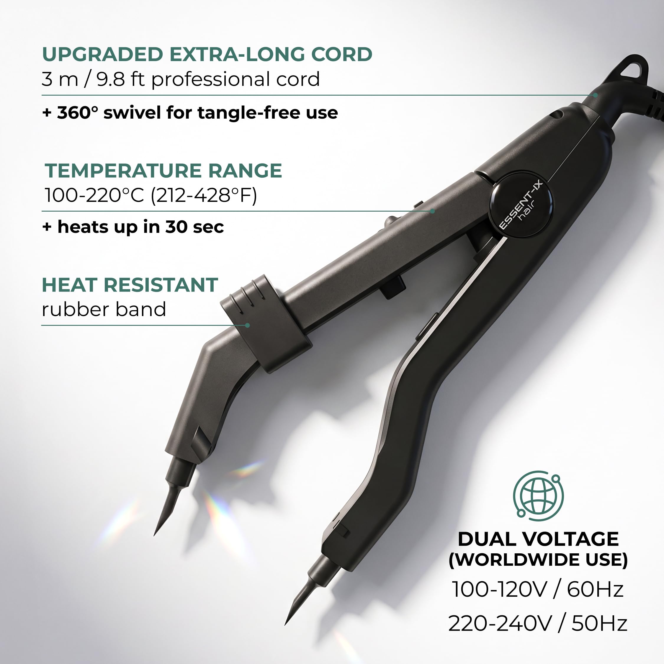 ESSENT-IX precision fusion tips detailed shot for controlled keratin bonding without residue
