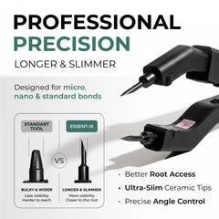 ESSENT-IX close-up of slim long heating plates for precise root access and even heat