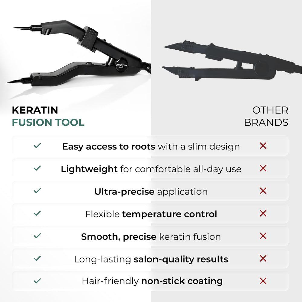 ESSENT-IX tool in salon use bonding extensions with controlled heat for professional results