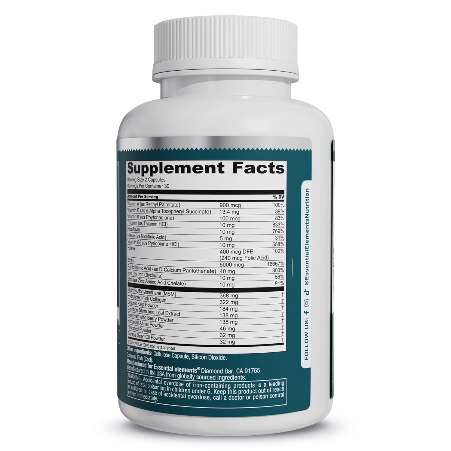 Essential Elements man taking supplement supporting daily hair routine