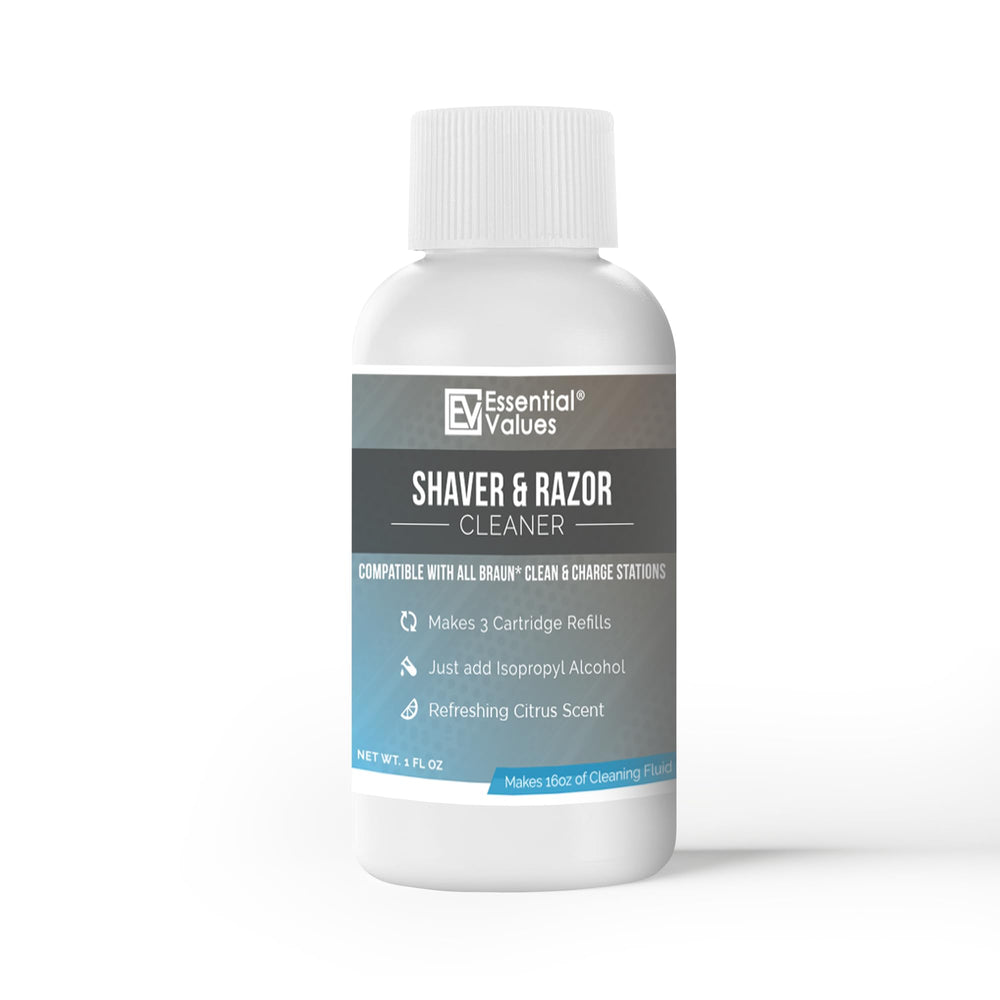 Essential Values solution texture in glass vial showing clarity and clean formulation
