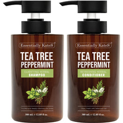 Essentially KateS front packaging duo showing both shampoo and conditioner and clear product benefit