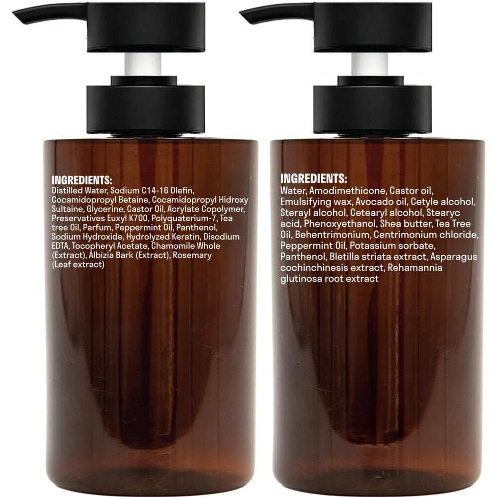 Essentially KateS duo staged on bathroom shelf illustrating fresh aromatic routine benefit