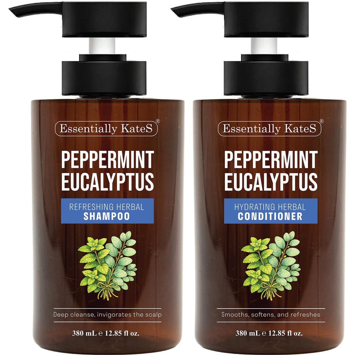 Essentially KateS front packaging showing both bottles and clear product identity, fresh scent benefit