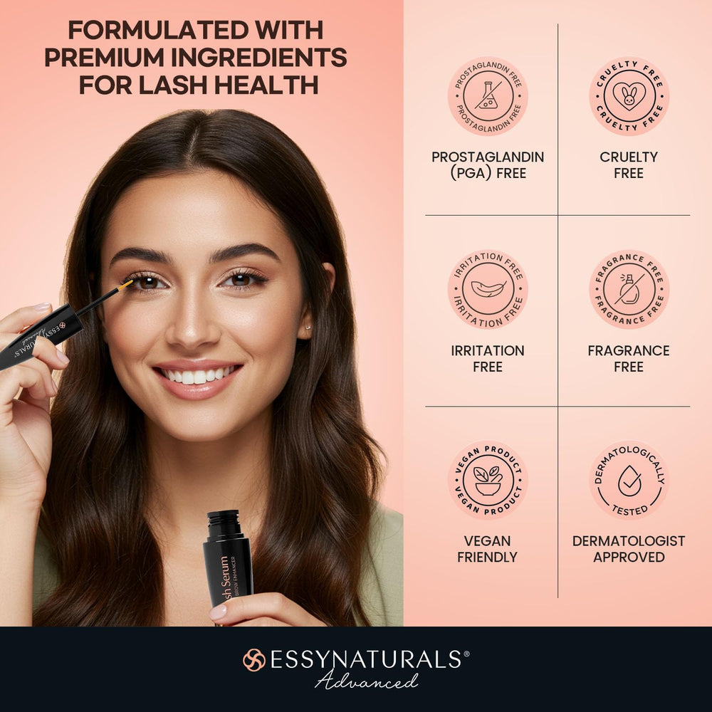 Essynaturals Advanced bottle next to ruler showing compact travel-friendly size