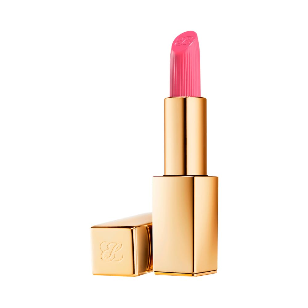Estée Lauder front packaging showing shade 220 Powerful and luxurious gold case benefit: elegant storage